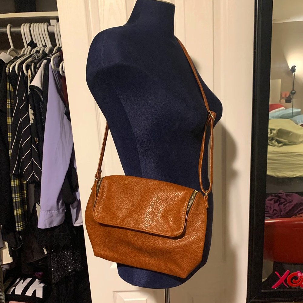 Brown Casual Folded Crossbody Bag